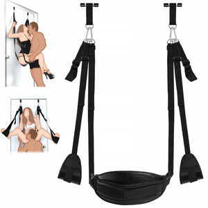 Door Sex Swings with Seat Soft Plush Sex Slings Hanging Door Handcuffs Leg Restraints Spreader