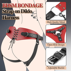 Corset Strap On Harness for Couples, Adjustable Waist & Thigh Straps with Compatible Dildo Set