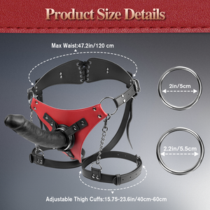 Corset Strap On Harness for Couples, Adjustable Waist & Thigh Straps with Compatible Dildo Set
