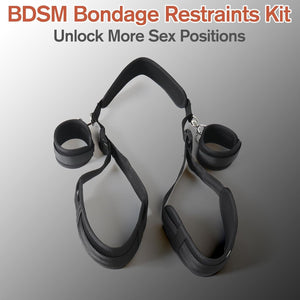 Sex Bondage BDSM Kit, Bed Restraints Set with Handcuffs Neck to Thigh/Ankle, Sex Toys for Women Beginner