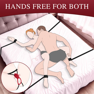 BDSM Bed Restraints & Hands-Free Wearable Panty Vibrator, Rose App Controlled Clitoral Stimulator
