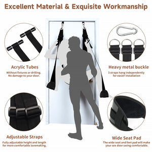 Door Sex Swings with Seat Soft Plush Sex Slings Hanging Door Handcuffs Leg Restraints Spreader