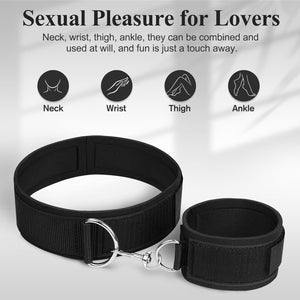 Sex Bondage Sex Toys Wrist & Thigh Cuffs BDSM Restraints Set Leg Straps Handcuffs for Couple SM Game Play