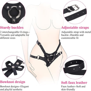 Strap On Dildo Harness Adult Sex Toys for Couple Pegging & G-Spot Play Sex Strapon with 2 Metal O-Rings