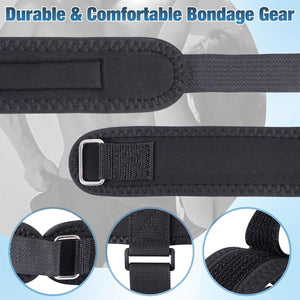 BDSM Bondage Neck to Wrist Restraints Kit with Ball Gag Couples Sex Toys Roleplay & Bedroom Fun