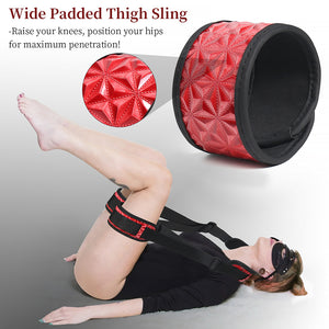 Sex Bondage Leg Restraints, Neck to Thigh Sling Adjustable Straps