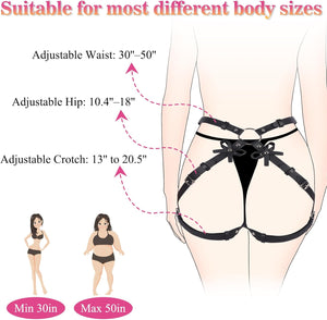 Strap On Dildo Harness Adult Sex Toys for Couple Pegging & G-Spot Play Sex Strapon with 2 Metal O-Rings