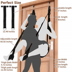 Door Sex Swings with Seat Soft Plush Sex Slings Hanging Door Handcuffs Leg Restraints Spreader