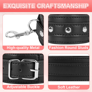 BDSM Bondage Wrist Thigh Cuffs and Ankle Sex Restraints Set, Adjustable Leg Straps Handcuffs