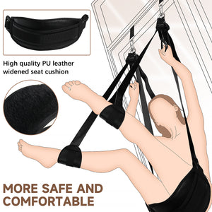 Door Sex Swings with Seat Soft Plush Sex Slings Hanging Door Handcuffs Leg Restraints Spreader