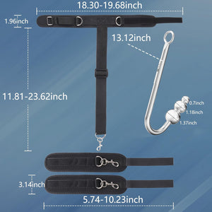 Vibrating Anal Hook BDSM Sex Bondage - Neck to Wrist Restraints Kit, Sex Toys for Couple