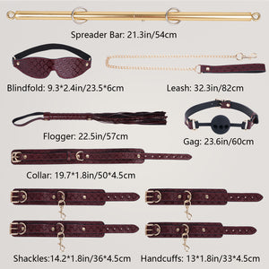 10PCS BDSM Kit Spreader Bars Adult Play, Vegan Leather Sex Bondage Restraints Set Handcuffs Ankle Cuffs for Couples