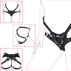 Strap On Dildo Harness Adult Sex Toys for Couple Pegging & G-Spot Play Sex Strapon with 2 Metal O-Rings