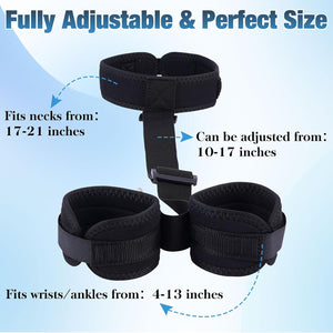 BDSM Bondage Neck to Wrist Restraints Kit with Ball Gag Couples Sex Toys Roleplay & Bedroom Fun