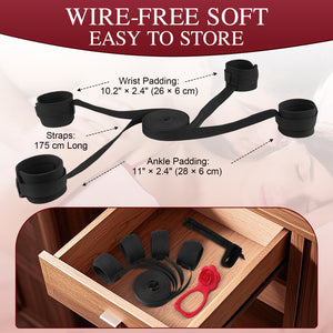 BDSM Bed Restraints & Hands-Free Wearable Panty Vibrator, Rose App Controlled Clitoral Stimulator