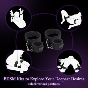 Sex Pillow with Bondage Cuffs – Inflatable Positioning Cushion for Couples, Vibrator Holder Sex Furniture for Bedroom