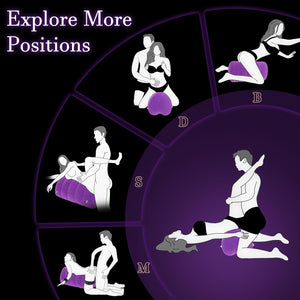 Sex Pillow with Bondage Cuffs – Inflatable Positioning Cushion for Couples, Vibrator Holder Sex Furniture for Bedroom
