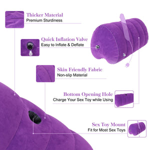 Sex Pillow with Bondage Cuffs – Inflatable Positioning Cushion for Couples, Vibrator Holder Sex Furniture for Bedroom