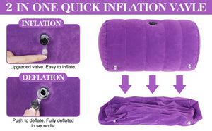 Sex Pillow with Bondage Cuffs – Inflatable Positioning Cushion for Couples, Vibrator Holder Sex Furniture for Bedroom