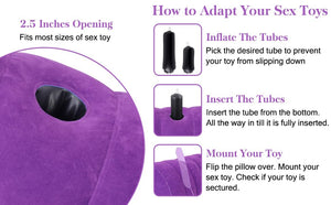 Sex Pillow with Bondage Cuffs – Inflatable Positioning Cushion for Couples, Vibrator Holder Sex Furniture for Bedroom